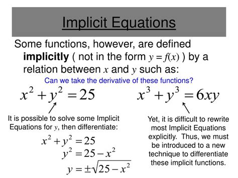 Two of the schemes are implicit, and one is explicit in nature. . Implicit equation example